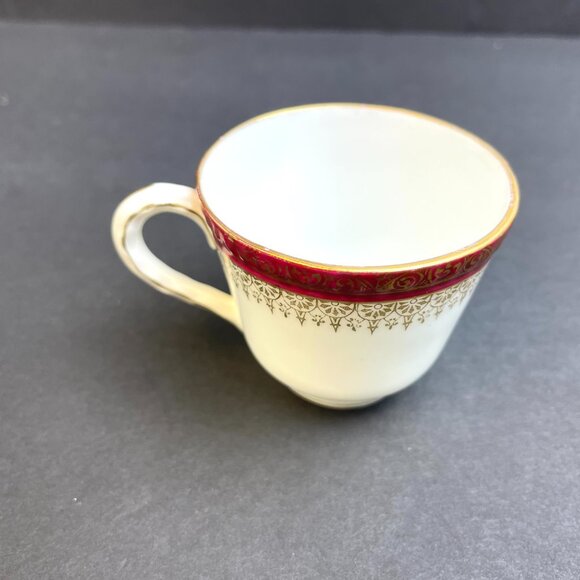 Vintage Demitasse Coffee Cup and Saucer Red & Gold Pattern German Porcelain - Picture 11 of 12
